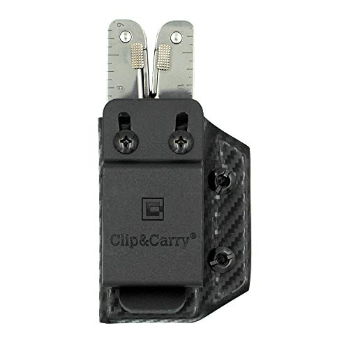 Clip & Carry Kydex Multitool Sheath for the Victorinox SWISSTOOL - Made in USA - Multi Tool Holder Holster - Carbon Fiber Black - Image 3