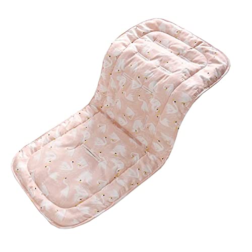 Image of Baby Stroller Cushion,Infant Car Seat Insert-Reversible Universal Breathable and Soft Newborn Stroller Mat, 100% Cotton Cover Toddler Seat Pad Liner-34x78cm,1 Pack (Brange Swan)