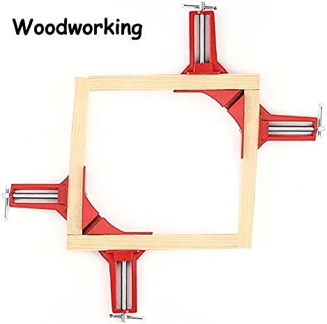 ieasky 90 Degree Right Angle Clamp, 4Pcs Woodworking Clamps Set, Adjustable Wood Vice Miter Clamp for Picture Photo Frame, DIY Hand Tools Corner Clamp