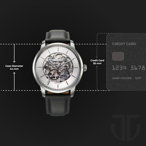 Image of Titan Automatic Color Upgrade Silver Dial Grey Leather Strap Watch for Men 90110QL02