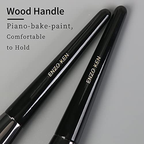 Angled Foundation Brush For Liquid Makeup By Enzo Ken, Contour Foundation Brush, Cream Contour Brushes For Cream Makeup, Pinnacle Foundation Brush For Cream Foundation, Makeup Brushes For Liquid Foundation. (Black, 822) #TOP5