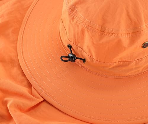 Image of Home Prefer UPF50 Mens Sun Hat with Neck Flap Quick Dry UV Protection Cap Womens Wide Brim Fishing Hat Neck Flap Beach Garden