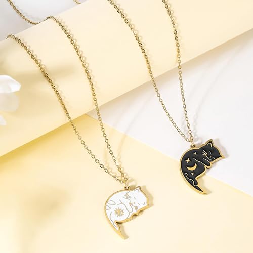 Cat Matching Necklaces Best Friend Necklaces Fashion Couples Pendant Heart Friendship Necklace For 24