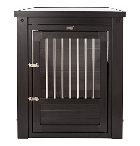 New Age Pet ECOFLEX Dog Crate End Table - Furniture-Style Pet Crate for Crate Trained Dogs - Stainless Steel Tubing & a Latched Closure - 10 Year Manufacturer's Warranty.