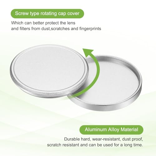 Tapa de lente metálica PATIKIL de 39 mm x 0.5 mm, tapa universal para filtro circular de cámara, estuche protector de aluminio para filtros, diseño delgado para apilamiento, color plateado miniatura 4