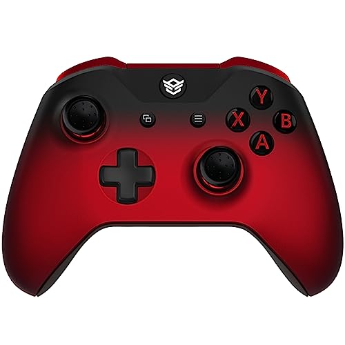 Image of HEXGAMING BLADE Wireless Controller for Xbox Series X & S, for Xbox One, and for Windows 7 /8 /10-2 Remappable Back Buttons - Triggers Stop - Interchangeable Thumbsticks - Gradient Black Red Labeled