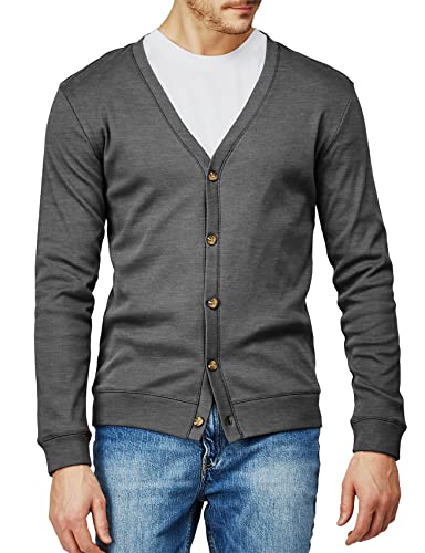 H2H Mens Casual Slim Fit Cardigans V-Neck Basic Designed Long Sleeve Button Down4