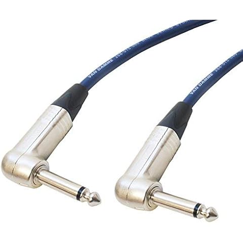 Angled Jack to Jack Speaker Lead 2x1.5mm Conductor Size. Blue Studio Van Damme Cable. Guitar Amp Cab (1m) Cover