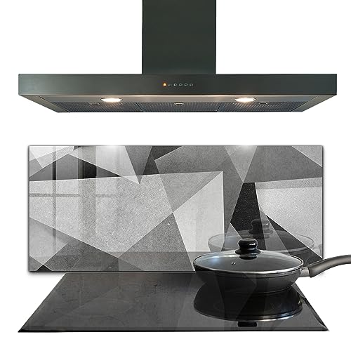 Panneau de cuisine en verre trempé au design abstrait géométrique - 2