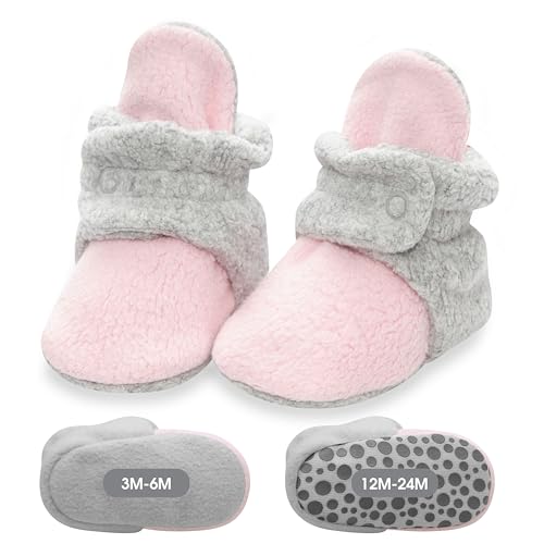 Image of Zutano unisex-baby Cozie Fleece Baby Booties With Grippers