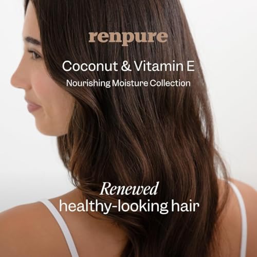 Renpure Coconut & Vitamin E Shampoo & Conditioner Set, Plant-Based – Nourishes & Seals In Moisture For Soft, Healthy Hair – For Dry, Lifeless Hair – Coconut Oil & Vitamin E - 24 Fl Oz each, 2 Pack - Image 4