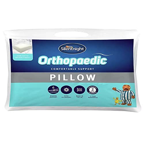 Silentnight Orthopaedic Foam Pillow Medium Head Neck Support Hypo Non Allergenic, White