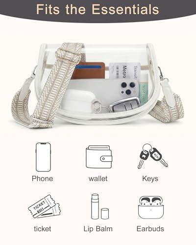 Image of Wuflyover Clear Bag for Stadium Events, Clear Purse Crossbody Bag for Women