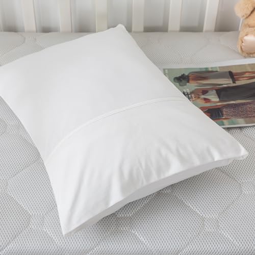 Image of Household Cotton Jersey Knit Pillowcases, Soft and Breathable Travel Pillow Cases with Envelope Closure,13 inch x 18 inch 2 Pack (Pure White)