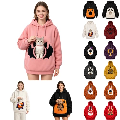 Halloween Dog Hoodie Cat Pet Hoodie With Pouch Pumpkin Cat Carrier Sweaters - image 1