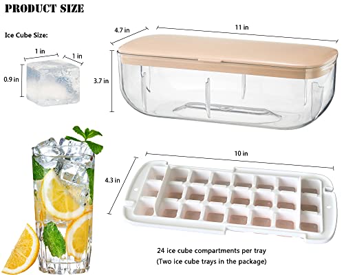 Ice Cube Trays For Freezer, Food-Grade Silicone Ice Cube Tray With Lid And Storage Bin, Bpa Free, Easy-Release 48 Small Ice Cubes Maker Mold, For Cocktail, Whiskey, Coffee (Pink) #TOP1