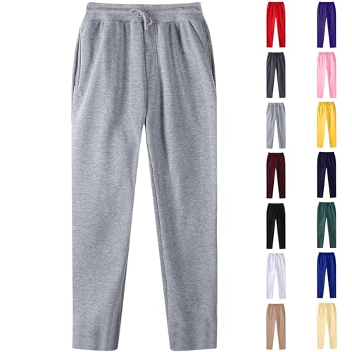 Sweatpants for Men Open Bottom - Big and Tall Straight Leg Joggers with Pockets Athletic Track Jogging Sweat Pants