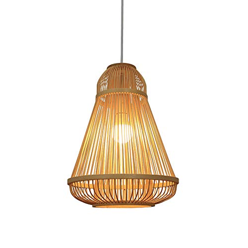 SHUANF Bambuslaterne Pendelleuchte Natürliche handgewebte Rattan Wicker...