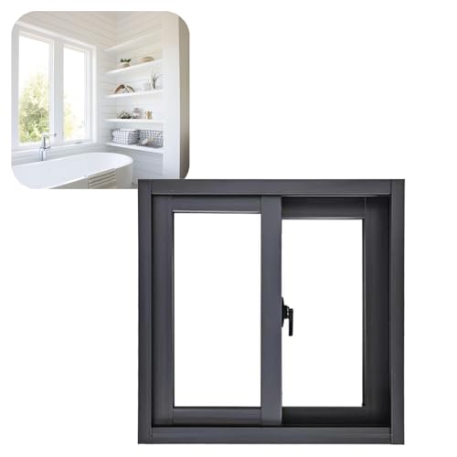Ventanas correderas horizontales, ventanas de repuesto de aluminio con pantalla y vidrio para baño, gallinero, ventilación de bloqueo grande