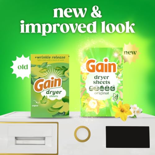Gain, Laundry Dryer Sheets, Fabric Softener Wrinkle Reducing Anti Static Sheets, Original Scent, 240 Count (Packaging May Vary) - image 2