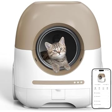 CATLK Caixa de areia para gatos autolimpante, caixa de areia automática para gatos, suporte autolimpante, 2,4G/5G, caixa de areia para gatos 80L, limpeza automática com tapete de duto de ar e forro,