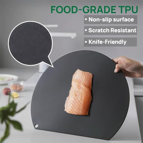 Tablas para cortar de cocina flexibles de TPU negro, pack 2 miniatura 5