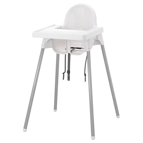 IKEA antilop high Chair with Removable Tray and Safety Straps – White/White, Lightweight and Easy to Clean Feeding Seat for Babies and Toddlers 395.975.17