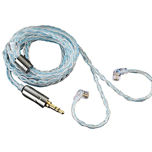 Image of QKZ T1 0.75MM QDC IEM Upgrade Cable, 200 Cores 8 Strand Oxygen Free Copper Silver-Plated Upgrade Cable with 3.5MM Plug ZXN ZXT AK6 Pro KZ ZSN pro x TRN MT1 ZXT (3.5MM, 0.75MM QDC (Blue))