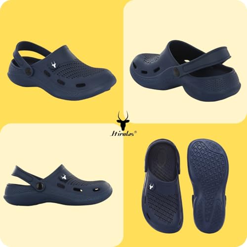 Image of Hirolas Men's Fluffy Black Eva Cushioned Strap Clogs