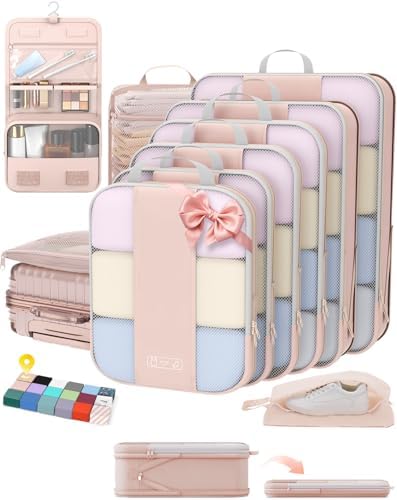 10 Set Compression Packing Cubes for Travel Gifts Women Mom,OlarH...