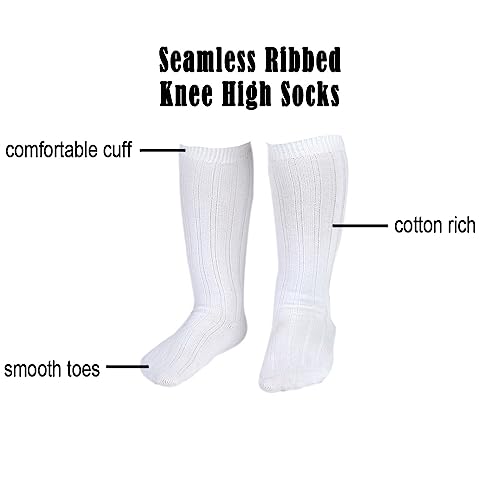EPEIUS Baby Girl & Boy Knee High Socks - Seamless Ribbed/Cable Knit Socks for Newborn to Toddler3