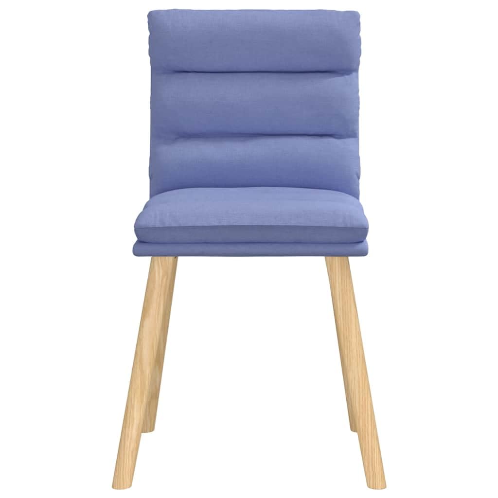 Juego de 4 sillas de comedor, tela azul vaquera, fundas duraderas y transpirables, marco de metal resistente y madera, cómodo acolchado de espuma para comedor y sala de estar