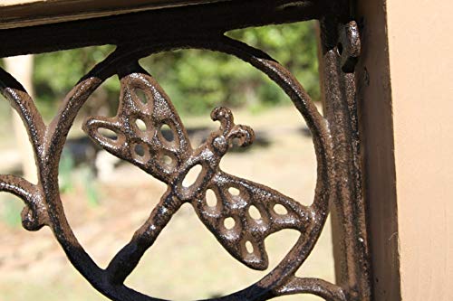 Southern Metal 1 Dragonfly Mailbox Post Accent Brackets, Cast Iron 9 inch, (Mailbox & Post not Included) - B-10