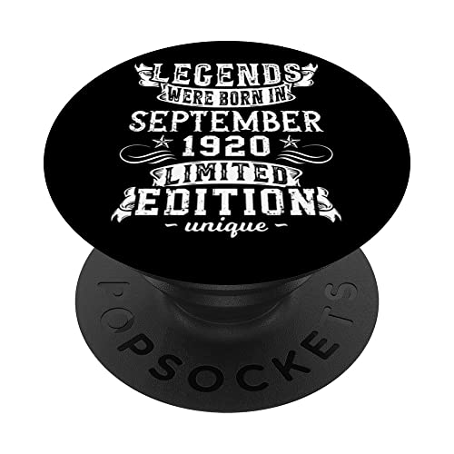 Cumpleaños Septiembre 1920 Edición Limitada Regalo Vintage PopSockets PopGrip Intercambiable