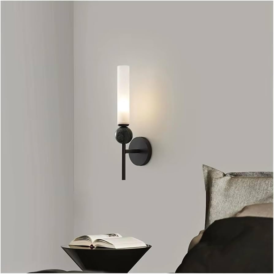 Image of Glowave Modern Luxury Black Body Acrylic Vertical Design Wall Lamp Lighting Sconce for Living Room Bedroom Bedside - (9017 /BK)