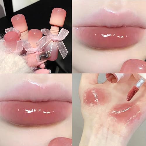 Gireatick 6 Colors Ultra-Glossy Jelly Lipstick, Moisturizing Mirror Finish Lip Gloss, High Shine Glass Water Lifter Gloss, Sweet Lip Glaze Tinted Lip Balm for Girls - Image 8