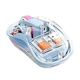 サイレント コンピュータ制御ワイヤレス、ラップトップ コンピュータ制御ワイヤレス | RGB ライトを備えた透明なトライモード コンピューター制御,リビングルーム教室勉強サイレントクリック仕事、学習、ゲー​​ムプレイのためのコンピューター制御