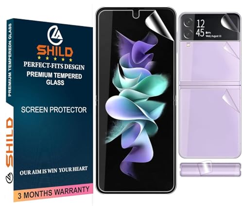 Image of EZ-GLAZ 4-in-1 Screen Protector for Samsung Galaxy Z Flip 3 | Full Body Protection (Inner Display + Back Panel + Cover Screen + Hinge) | HD Clear Flexible Film | Bubble-Free Installation | Scratch Resistant