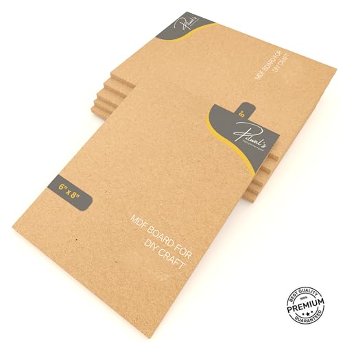 Image of Pilwal's 6 inchx8 inch inch MDF Sheets - Smooth Unfinished MDF RECTANGLE Sheet - MDF Board Coutouts for Craft DIY Art, lippan Art, Painting, Decoupage, Resin Art, Pyrography, Laser Cutting (6 inchx8 inch inch, 6 Piece)