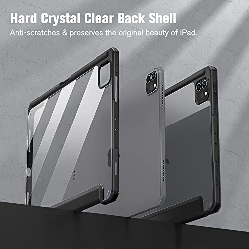 Image of Fintie Hybrid Slim Case for iPad Pro 11-inch (4th / 3rd Generation) 2022 /2021 - [Built-in Pencil Holder] Shockproof Cover w /Clear Transparent Back Shell, Also Fit iPad Pro 11 inch 2nd Gen, Black