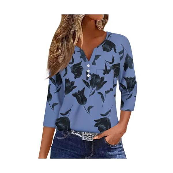 Summer Tops for Women Casual Trendy 3/4 Length Sleeve Graphic T Shirts Cute Clothes 2025 Womens Basic Graphic Tees