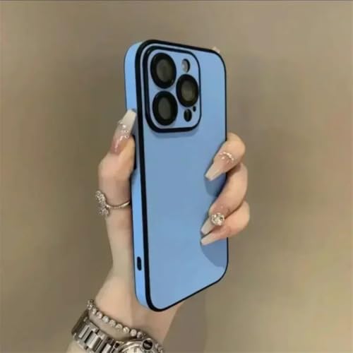 Coque iPhone 15 Pro bleu clair Cortex Mate de Luxe avec protection objectif antichoc