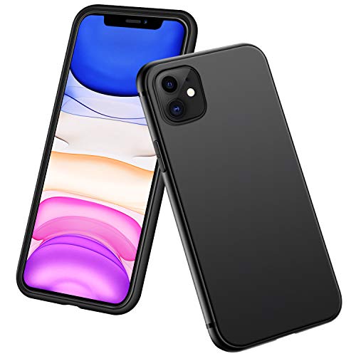 wsiiroon Hülle Kompatibel mit iPhone 11 (6,1 Zoll), Ultradünne Weiche Schutzhülle, Soft Flex Silikon Handyhülle, Slim Stoßfest und Hohe Zähigkeit Case Cover für iPhone 11 (Schwarz)