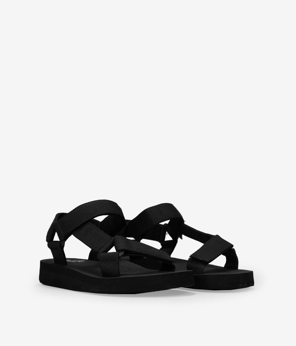 BOSANOVA Sandales de sport fabriquées en textile avec semelle en caoutchouc EVA de 2 cm de large. Fermeture avec velcro réglable à la cheville et empeigne Chaussures pour femme