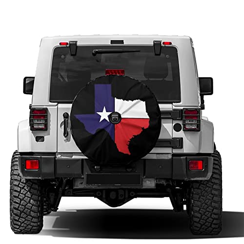 Image of Texas Flag Spare Tire Cover with Backup Camera Hole Wheel Tire Cover Fit Trailer, RV, SUV and Many Vehicle 17inch
