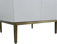 Vista 4 de Tivoli - Lavabo redondo individual de madera maciza de 25 pulgadas en piedra de granito blancogris