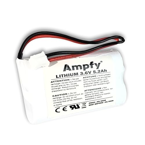 Pile Batterie BAT6416227 3.6V 5.2Ah 5200mAh | SIRÈNE Alarme Remplacement Compatible avec Delta Dore 6416227 / BP DME-DMBE Tyxal+ / 1S2P LS14500 SAFT /...