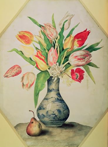 Peinture murale vase de tulipes Giovanna Garzoni : Une toile d'exception pour salon raffiné