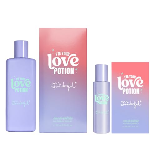 MR WONDERFUL - I'm Your Love Potion, Colonia Mujer, Promoción 75 ml + 30 ml, Pack 2 Productos, Perfume Formato Spray, Eau de Toilette Femenina, Aroma Floral Afrutado, Fragancia Fresca y Duradera
