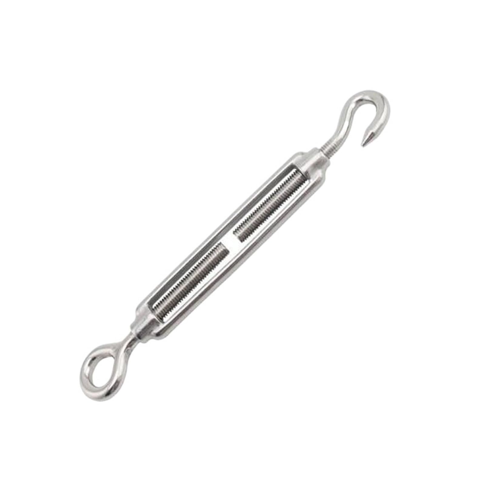 YDHSIKK Turnbuckle Wire Tensioner, Boat Stainless Steel Hook Eye Turnbuckle Wire Rope Tension Rigging Multiple Sizes(M10)